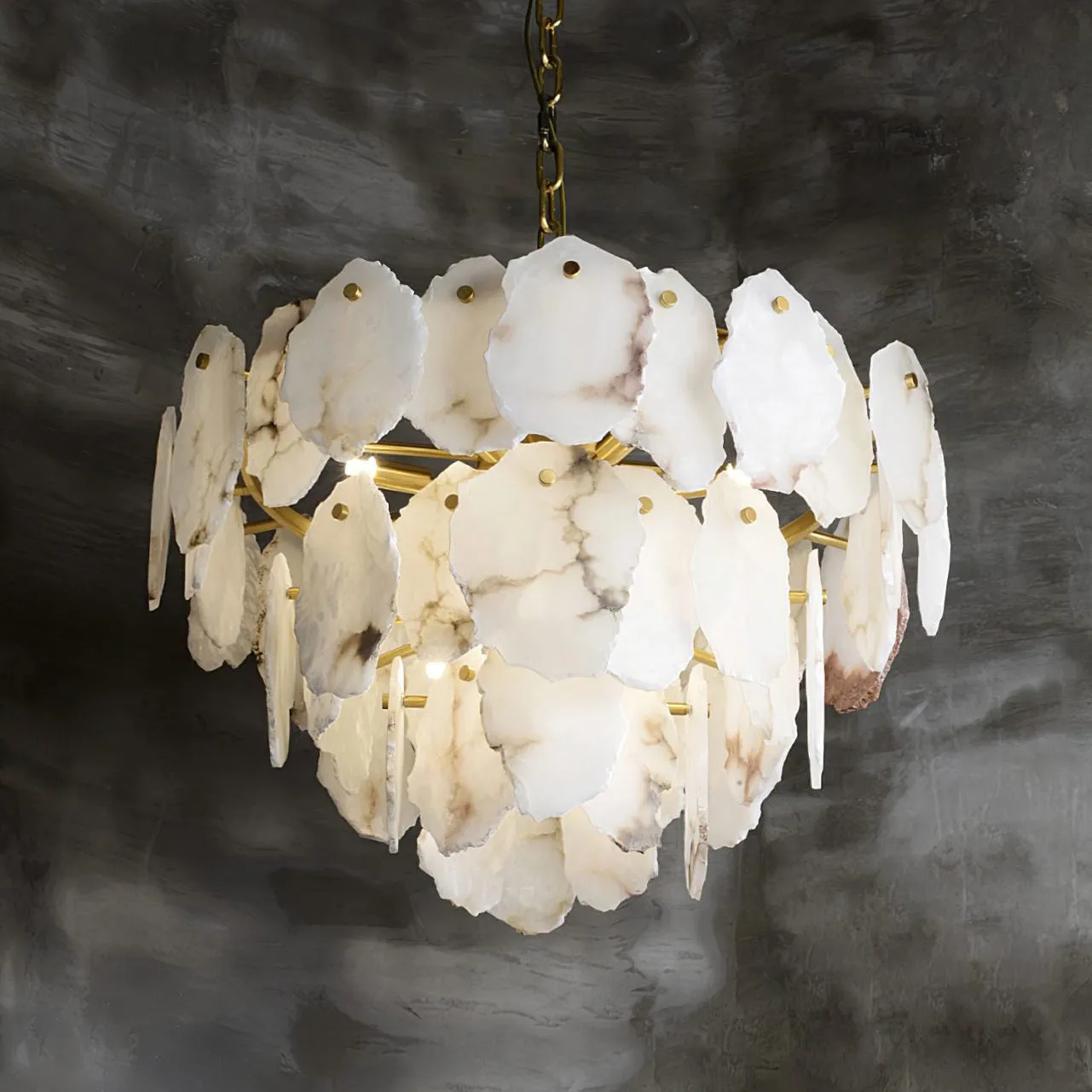 Crescent Alabaster Chandeliers