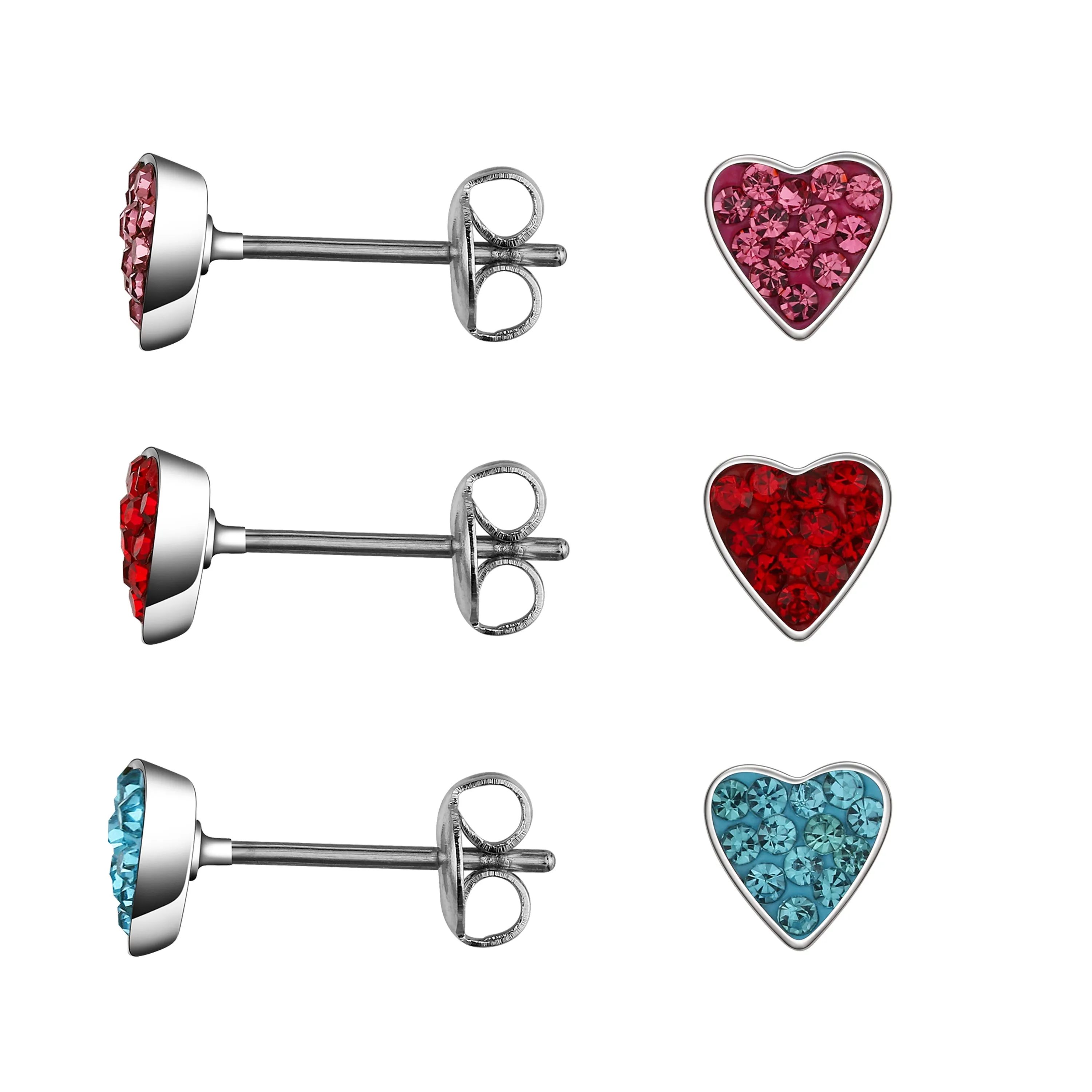 Crystal Hearts Stud Set