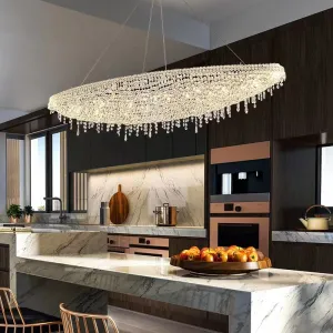 Designer Creative Light Luxury Boat-shaped Crystal Chandelier for Bedroom/ Living Room/ Bar /Dining Room