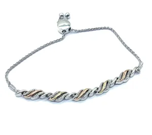 Diamond & Tri Gold Bracelet