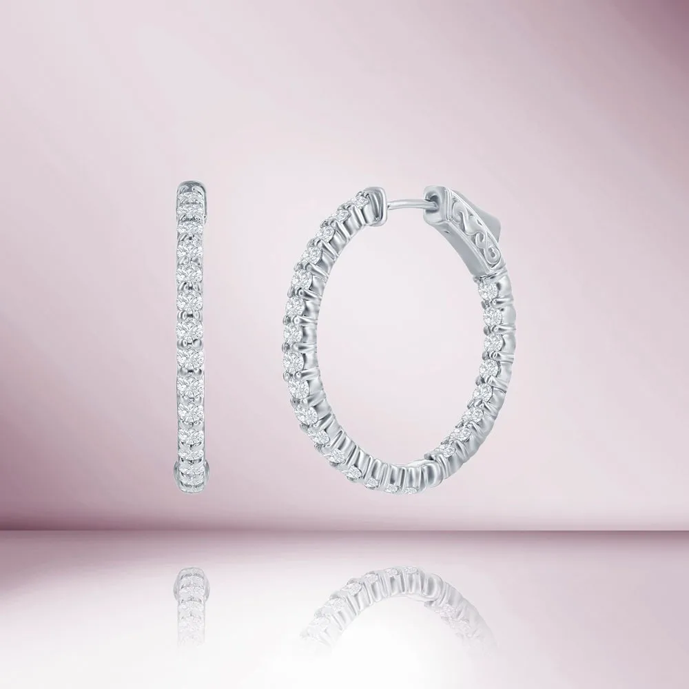 Diamond Inside-Out Hoop Earrings (1.50 ct.) in 14K Gold