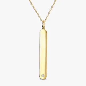 Diamond Vertical Tag Necklace, Brooke