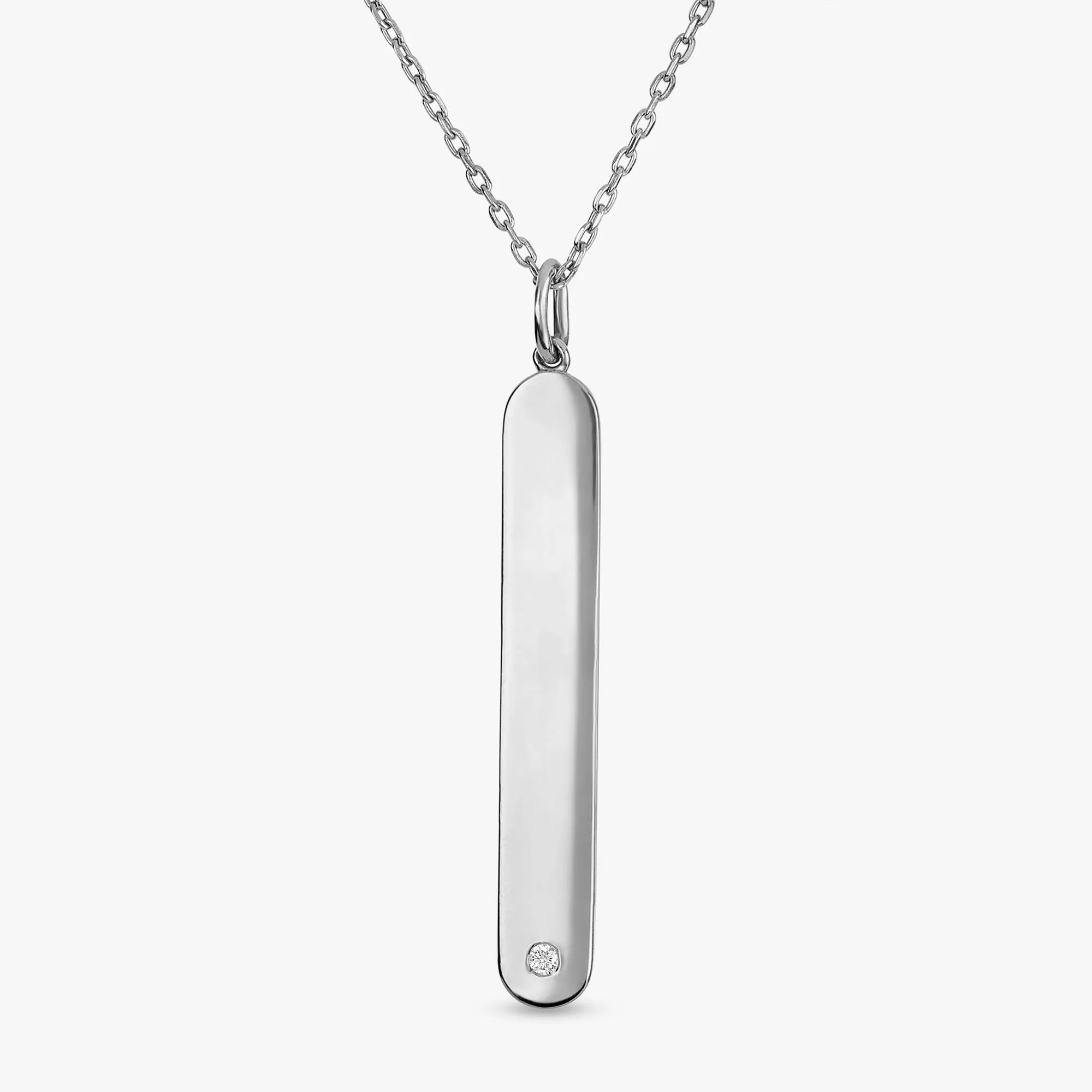 Diamond Vertical Tag Necklace, Brooke