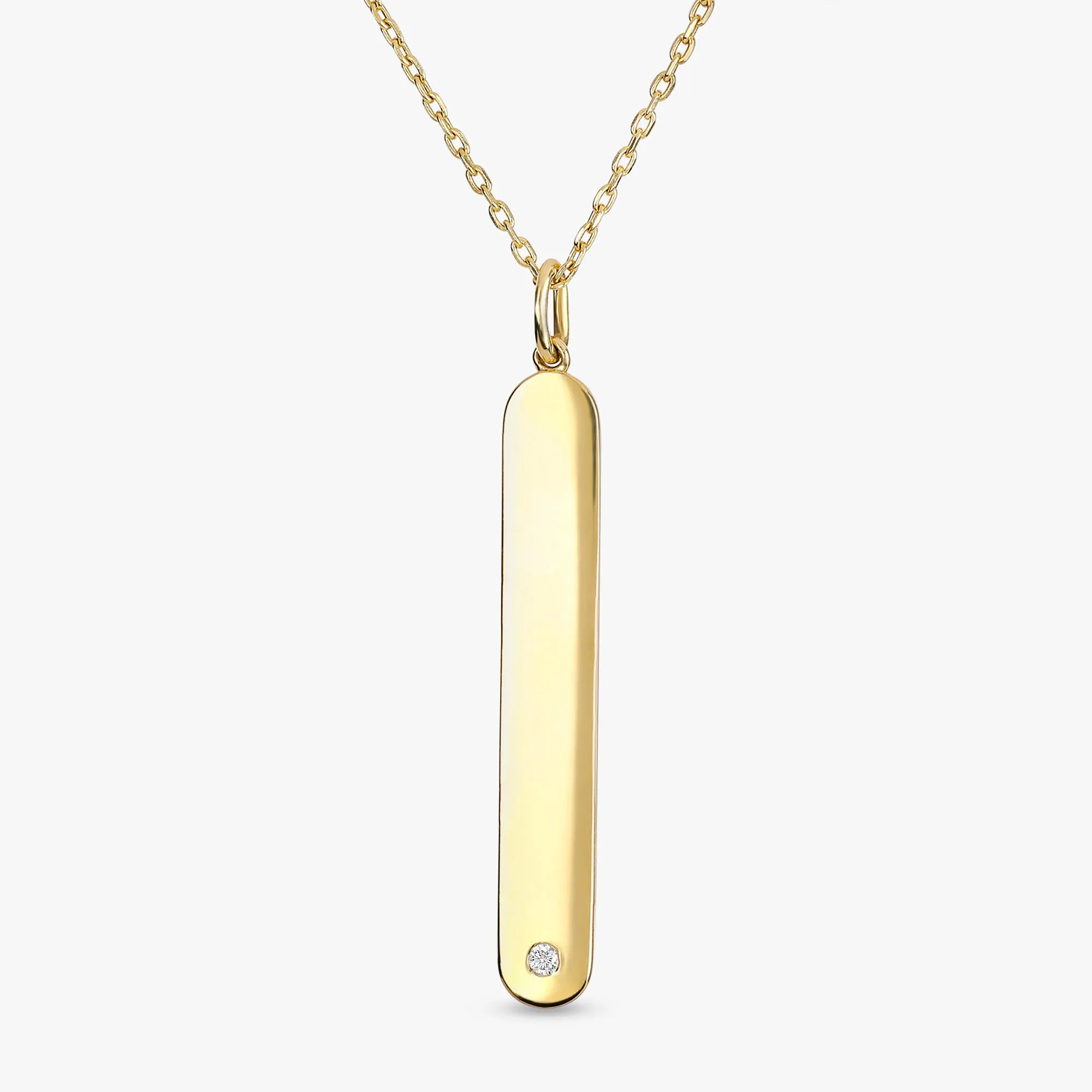 Diamond Vertical Tag Necklace, Brooke