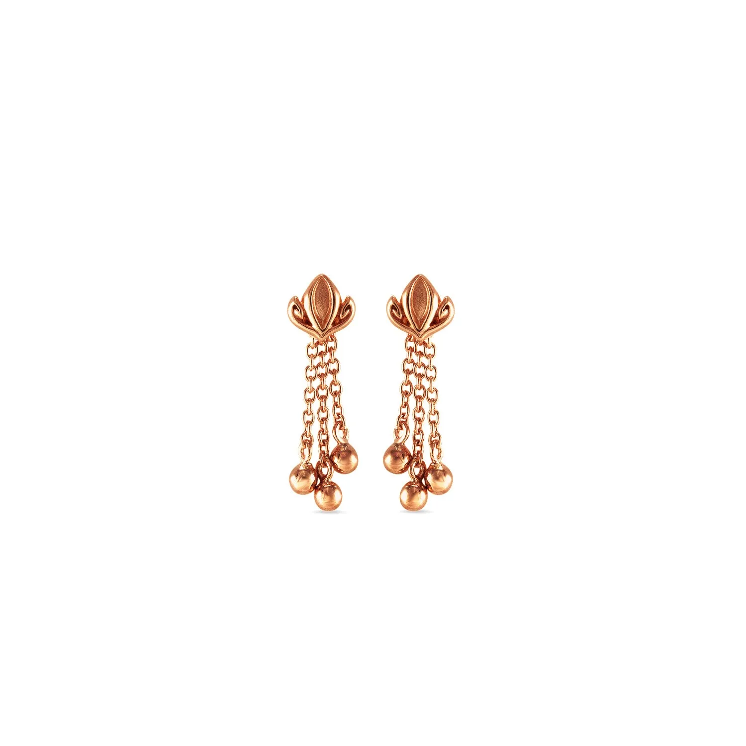 Dual Tassel Earring Short - 18K Rose Gold Vemeil