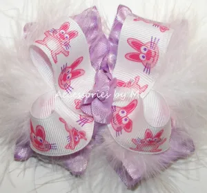 Easter Bunny Marabou Ruffle Hair Bow