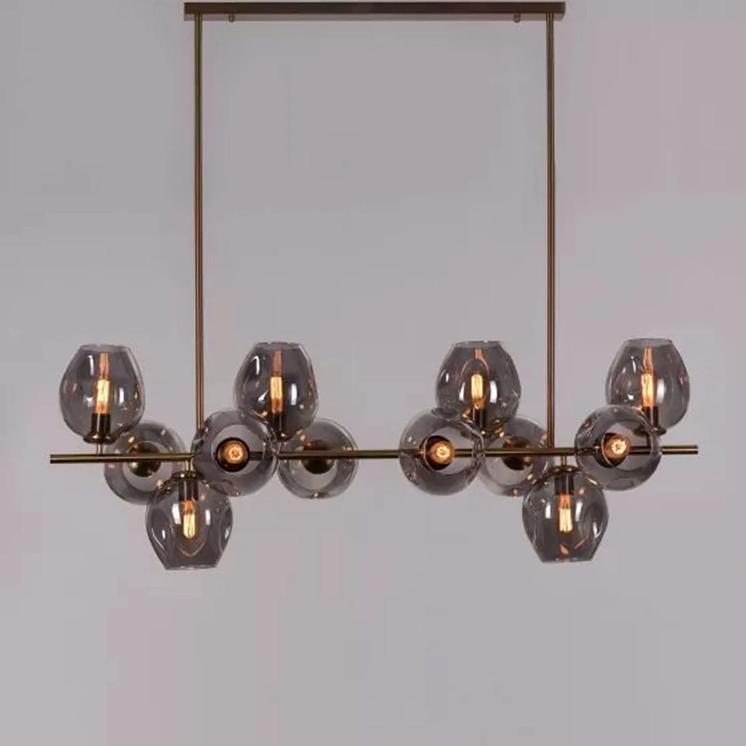 Efivos Exodus Grey Glass 12 Head Chandelier