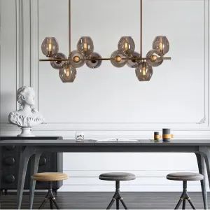 Efivos Exodus Grey Glass 12 Head Chandelier