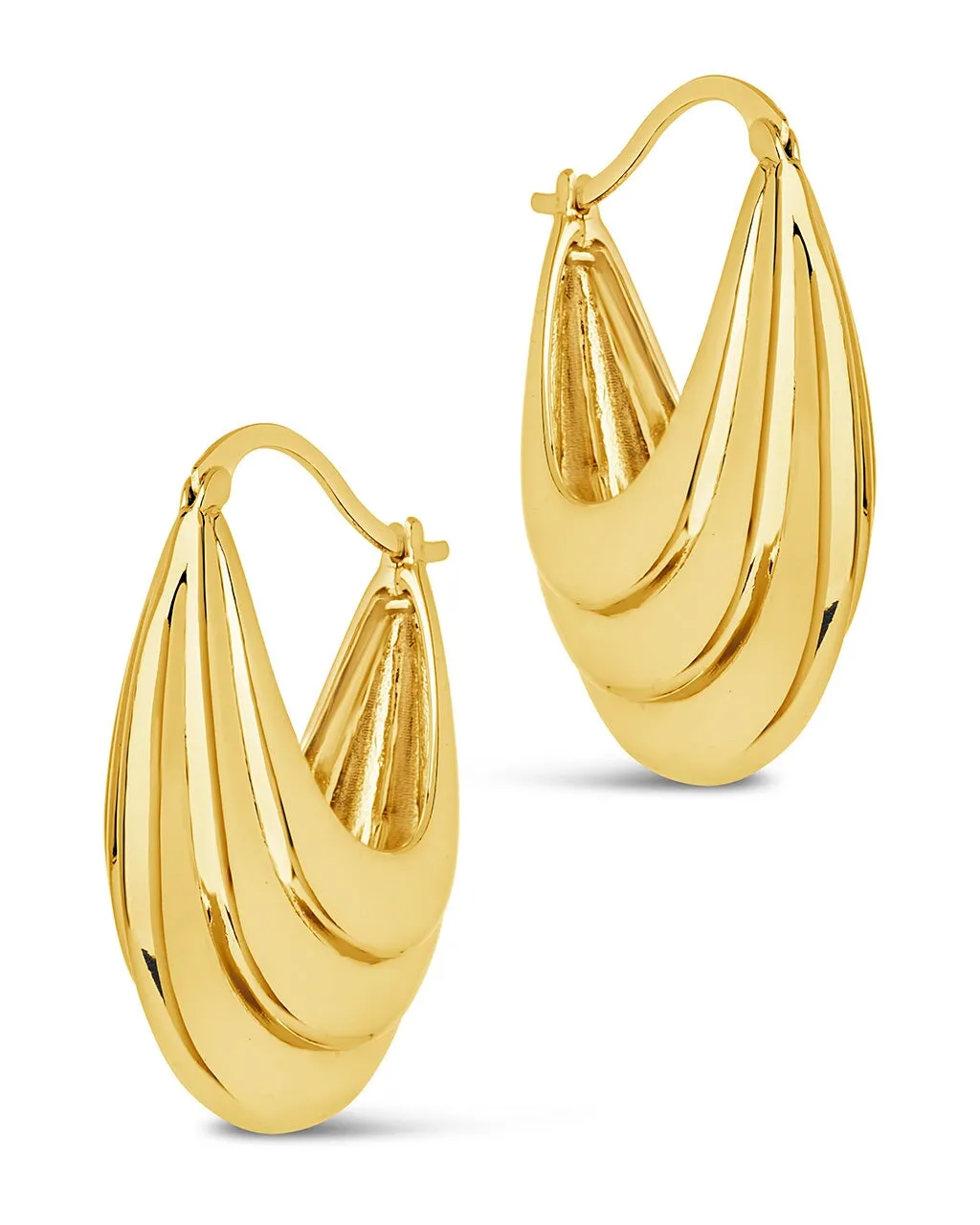 Elodie Textured Statement Hoop Earrings