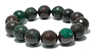 Faceted Bloodstone Natural Gemstone Bracelet