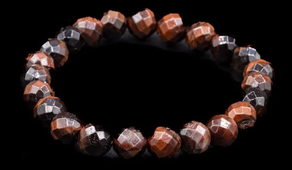 Faceted Red Tigers Eye Natural Gemstone Bracelet