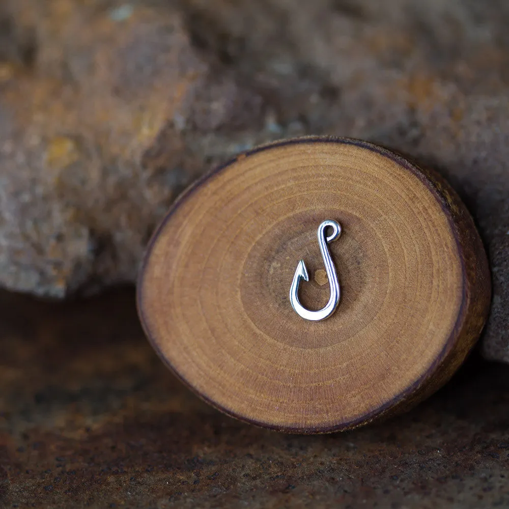 Fish Hook Stud, Single Earring