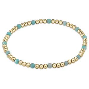 Gemstone Gold Sincerity Pattern 3mm Bead Bracelet - Amazonite