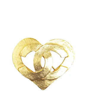 Gold Plated Heart Brooch