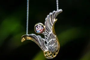 Gold Plated Silver Guardian Angel Pendant