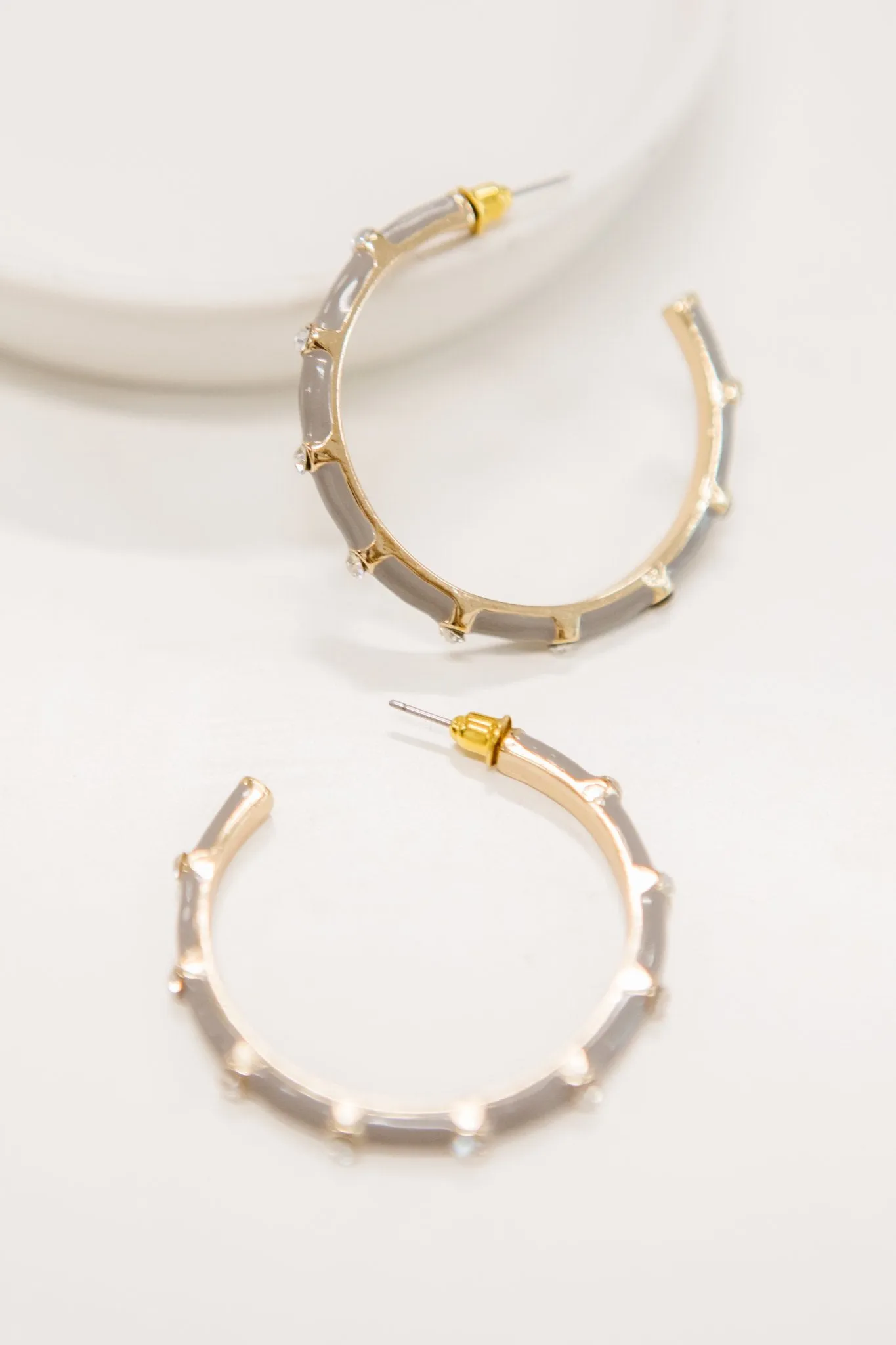 Gray Bamboo Hoops