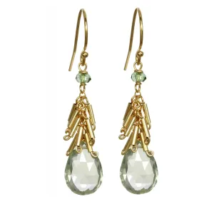 Green Amethyst and Fringe Earrings 2514 by Michelle Pressler Jewelry