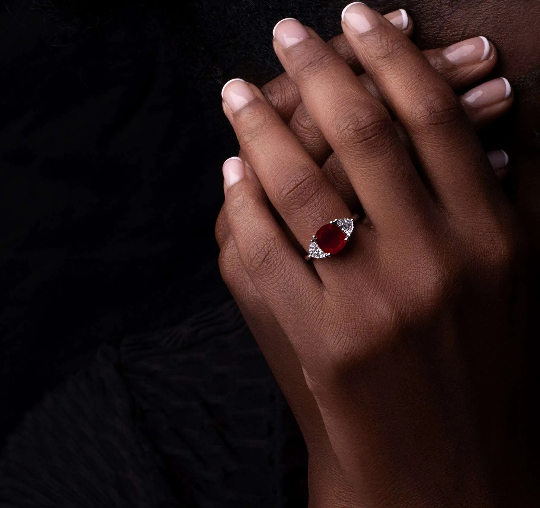 Greenland Ruby Diamond Platinum Ring