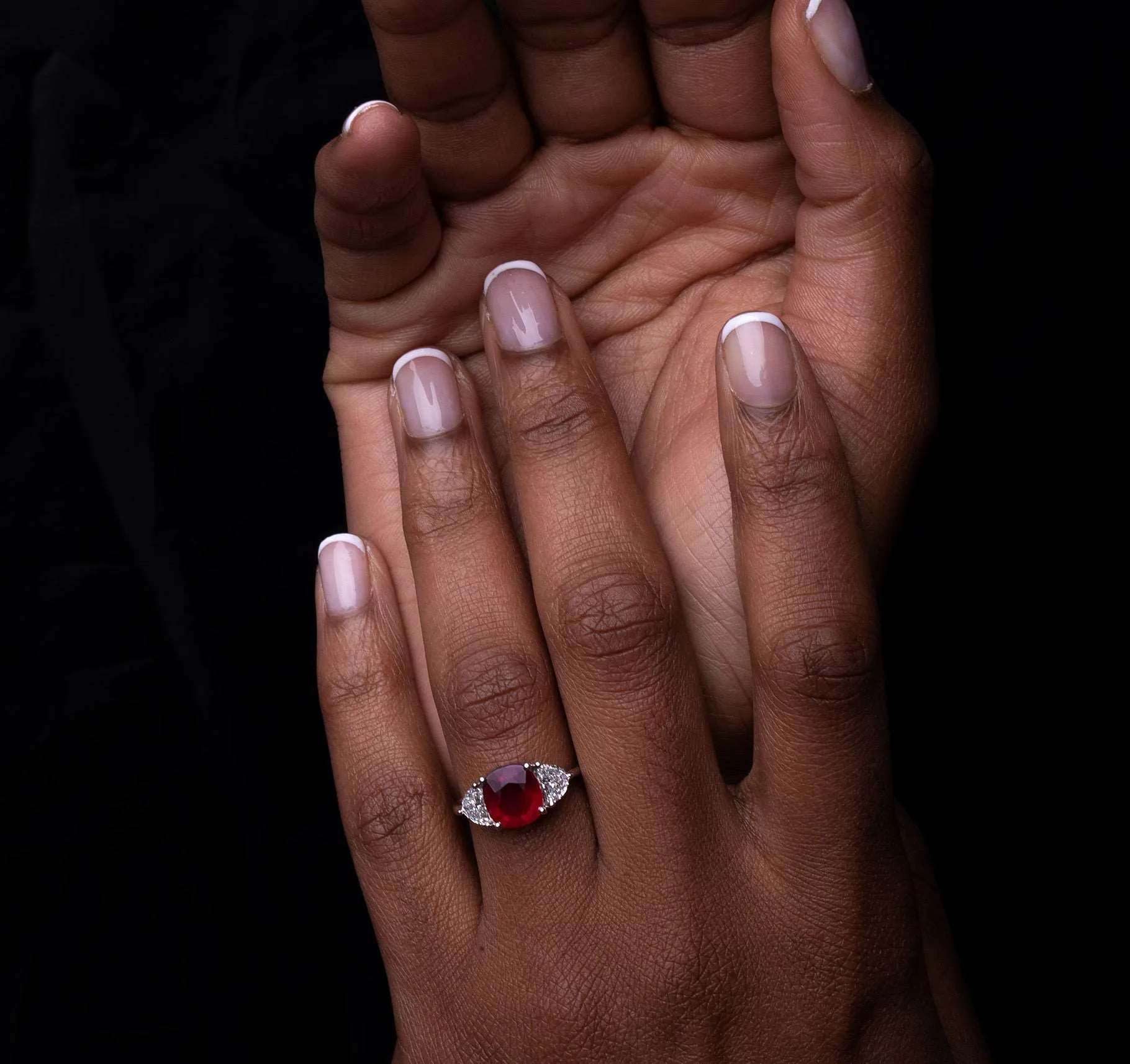 Greenland Ruby Diamond Platinum Ring