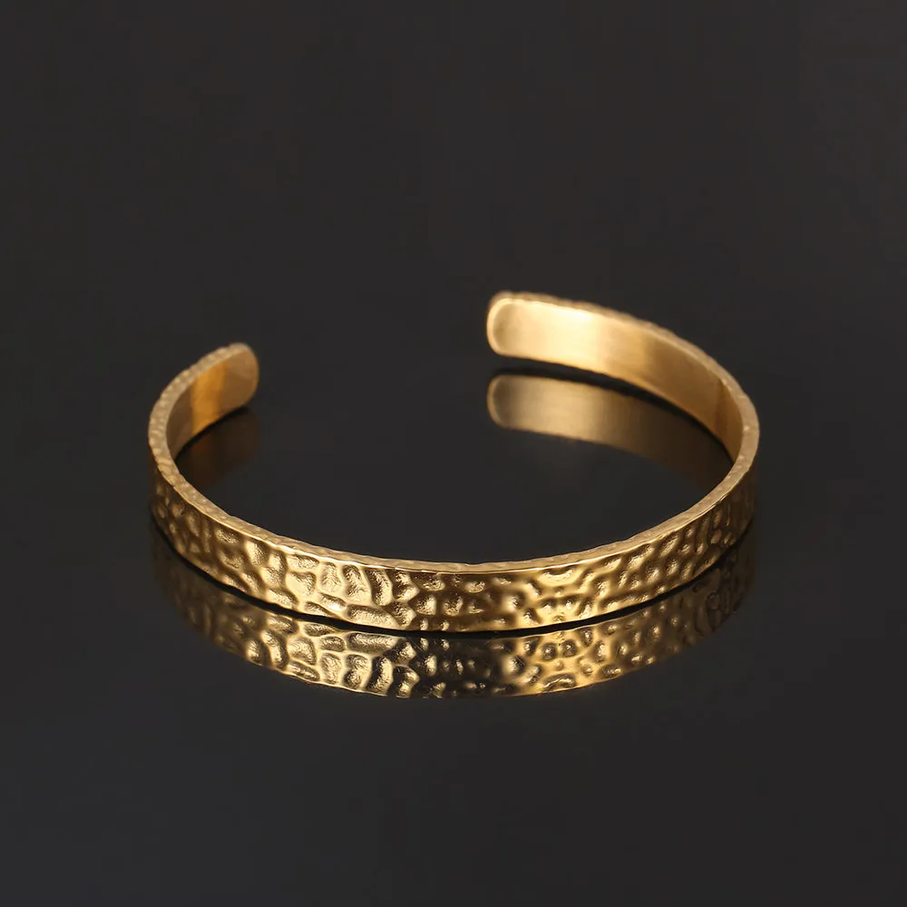 Hammered Gold Cuff Bracelet