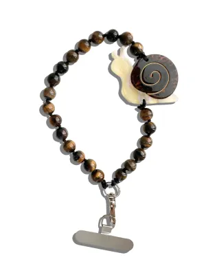 Hand-painted Snail Gemstone Bracelet Phone Chain