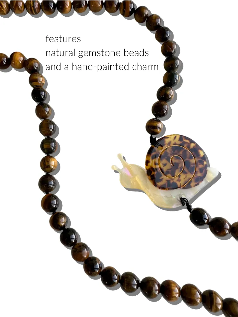 Hand-painted Snail Gemstone Bracelet Phone Chain