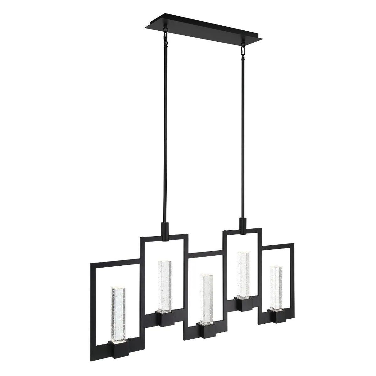 Hanson 39 in. 10 Lights LED Chandelier Black Finish