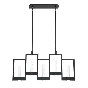 Hanson 39 in. 10 Lights LED Chandelier Black Finish