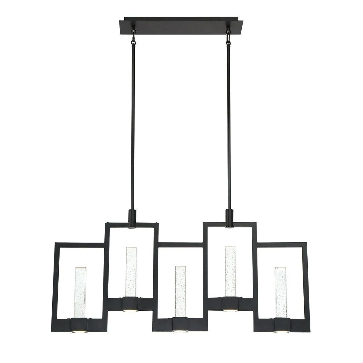 Hanson 39 in. 10 Lights LED Chandelier Black Finish