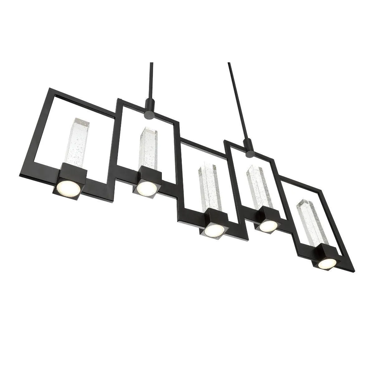 Hanson 39 in. 10 Lights LED Chandelier Black Finish