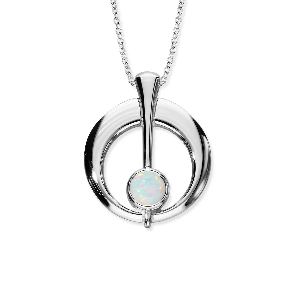 Harlequin Silver Pendant SP272 White Opal