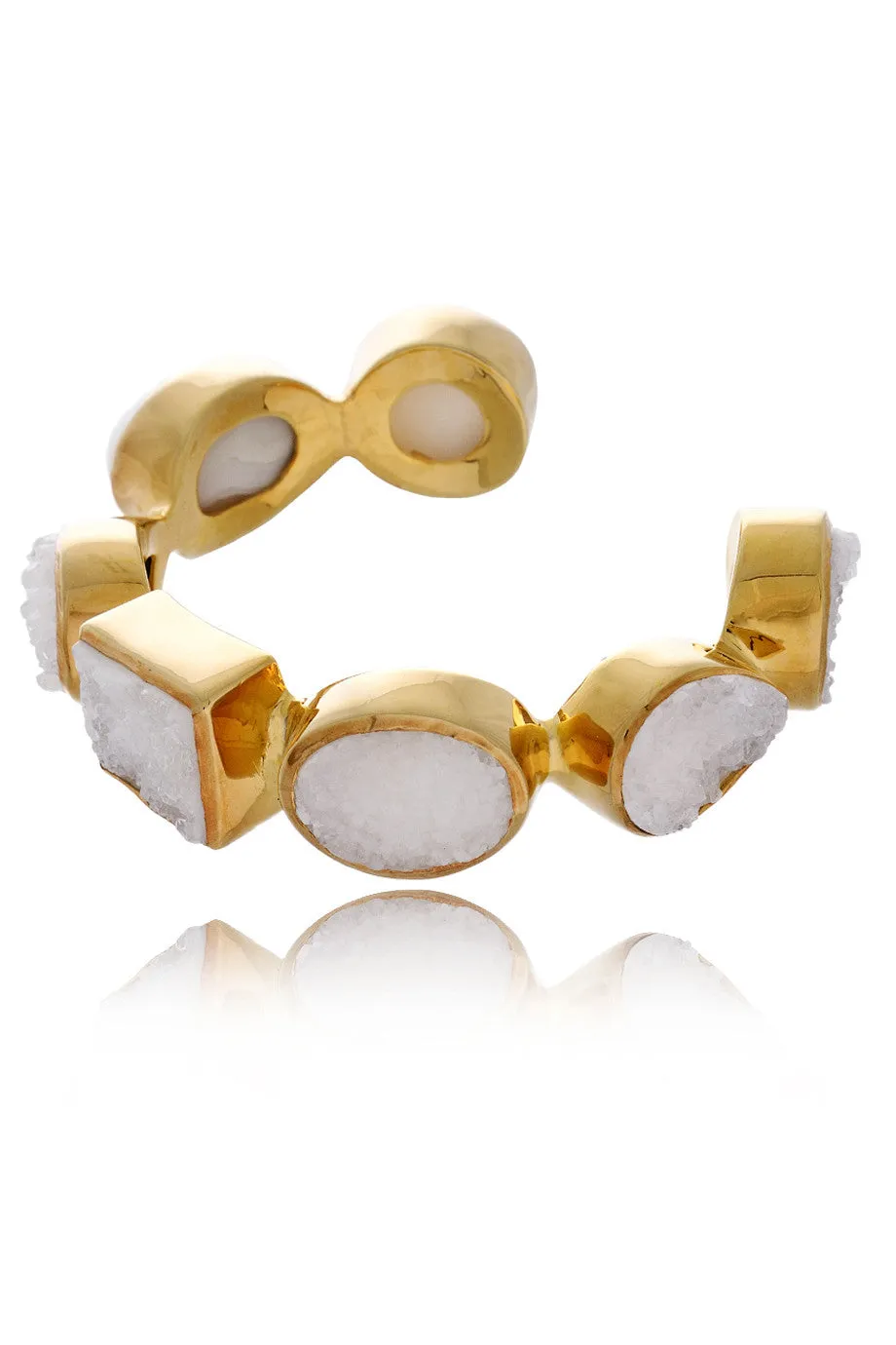 ISHARYA DRUZY White Agate Cuff Bracelet