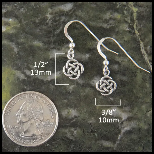 Josephine's Knot Celtic Drop Earrings in Sterling Silver