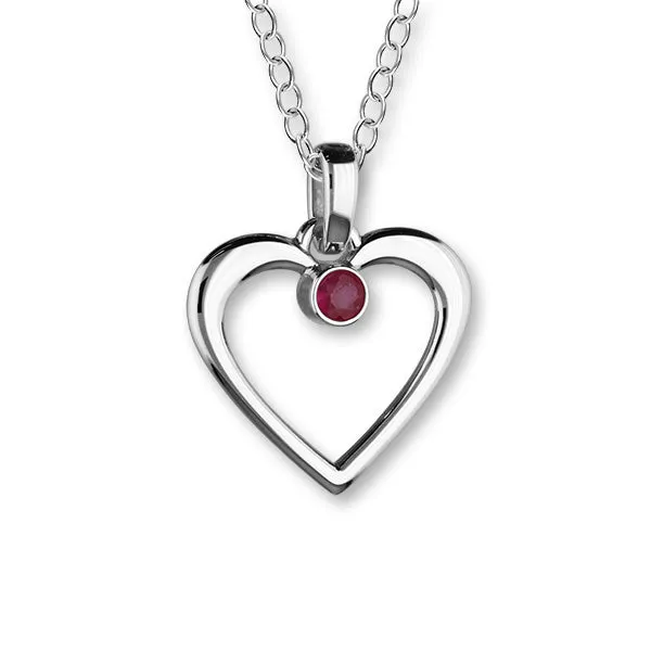 July Birthstone Silver Pendant CP305 Ruby