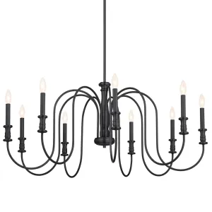 Karthe 42 in. 9 lights Chandelier Black finish