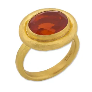 Lika Behar "Delphi" Oval Mexican Fire Opal 24K Gold Ring DEL24-R-112-GFO-2