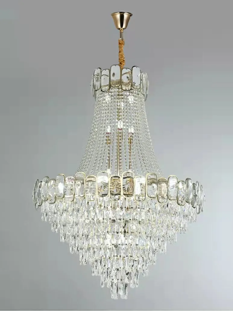 Luxury Funnel Crystal Chandelier for High-ceiling