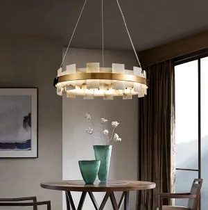 MARBELLE Luxury Gold Spanish Marble LED Chandelier