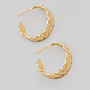 Metallic Weave Hoop Earrings