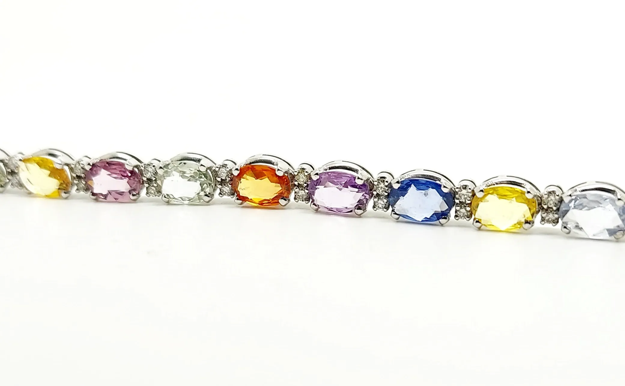 Mixed Sapphire and Diamond Alternating Bracelet AD No. 2404