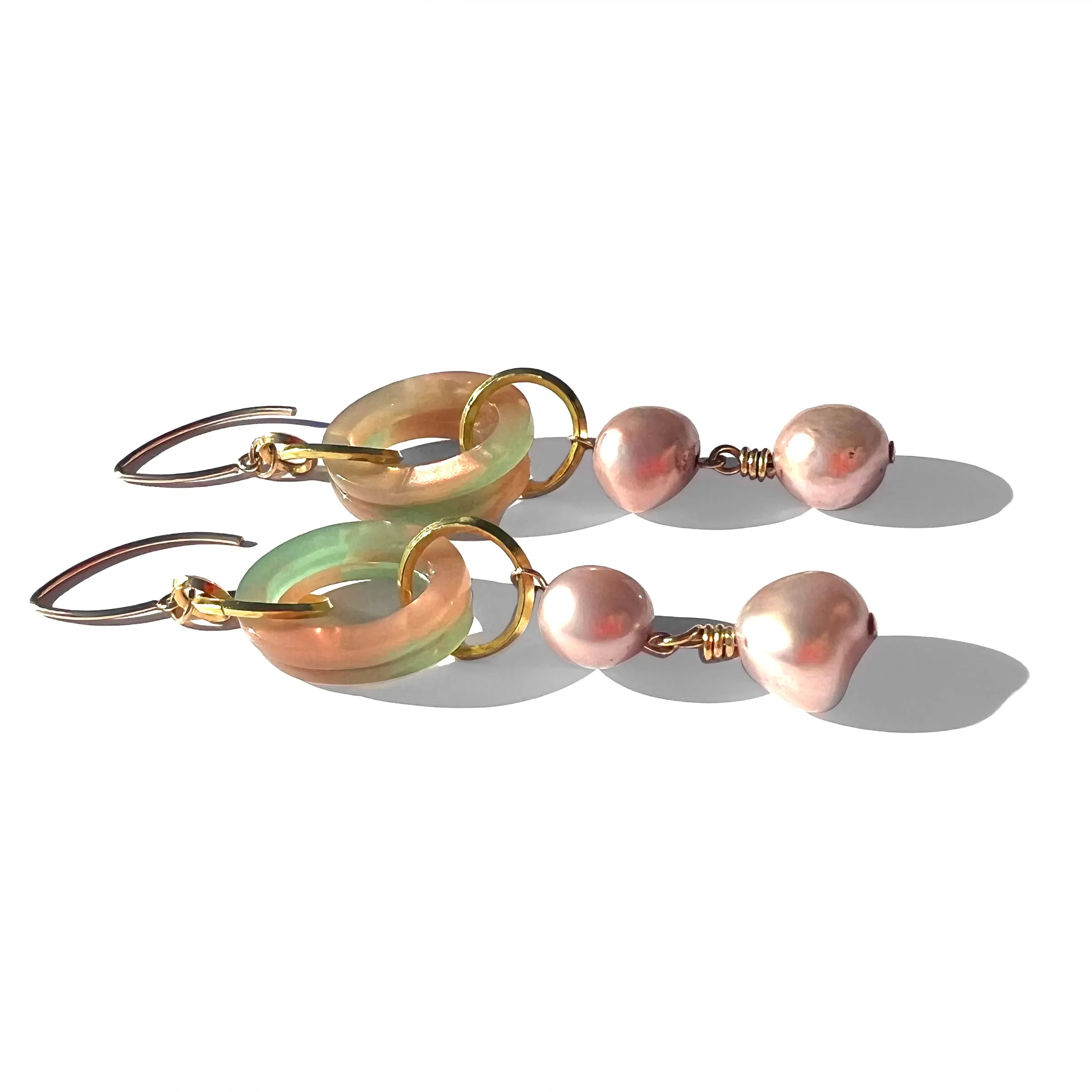 MPR x THE IMAGINARIUM: Opal Acetate with Blush Pearl Drop Earrings