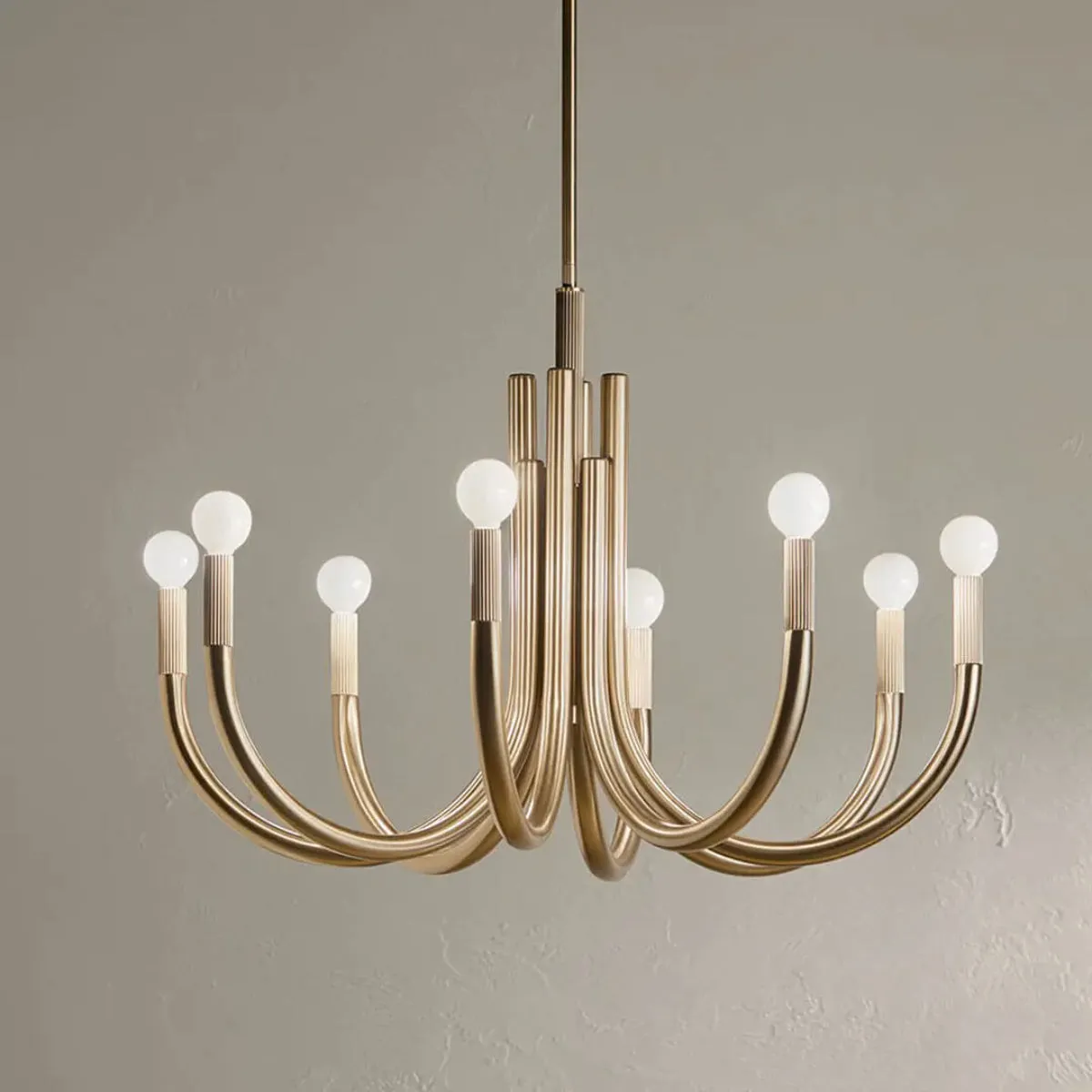 Odensa 29 in. 8 Lights Chandelier Champagne Bronze Finish