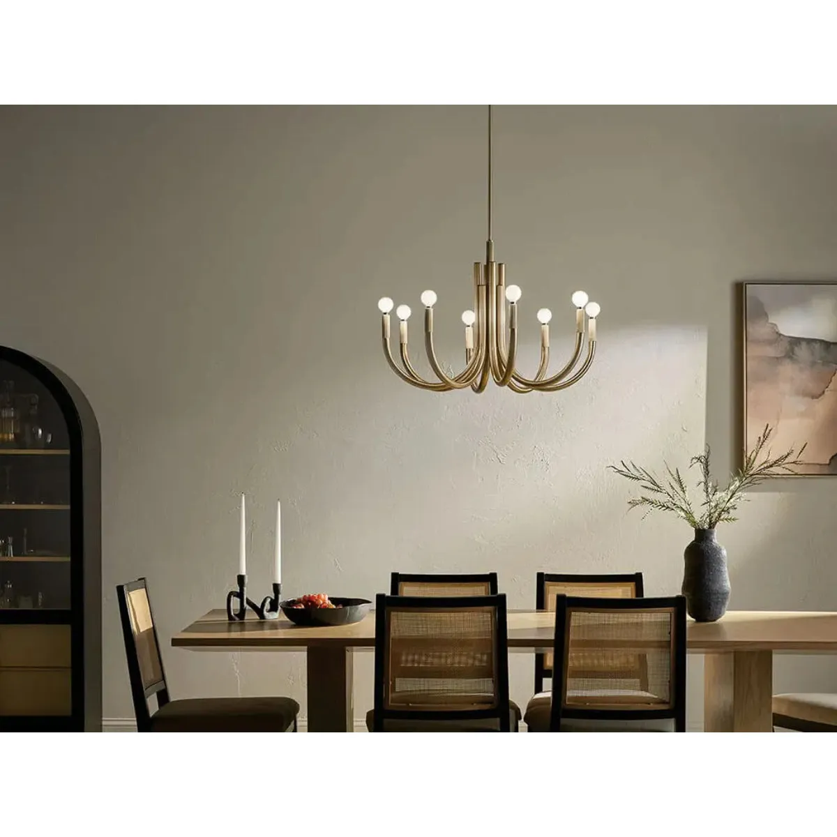 Odensa 29 in. 8 Lights Chandelier Champagne Bronze Finish