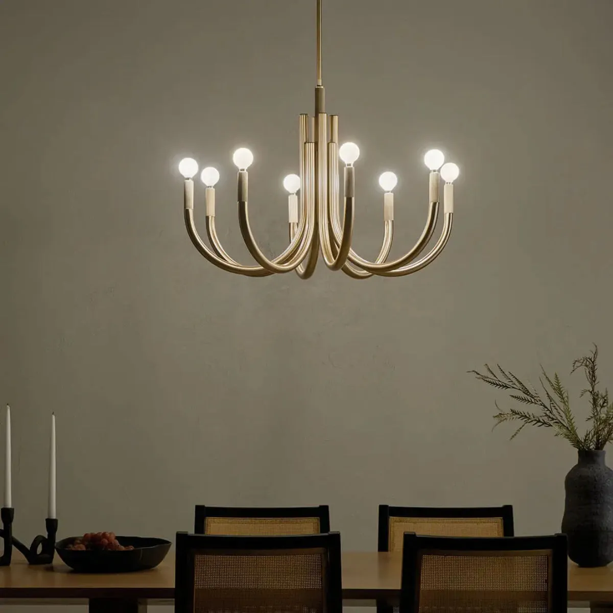 Odensa 29 in. 8 Lights Chandelier Champagne Bronze Finish