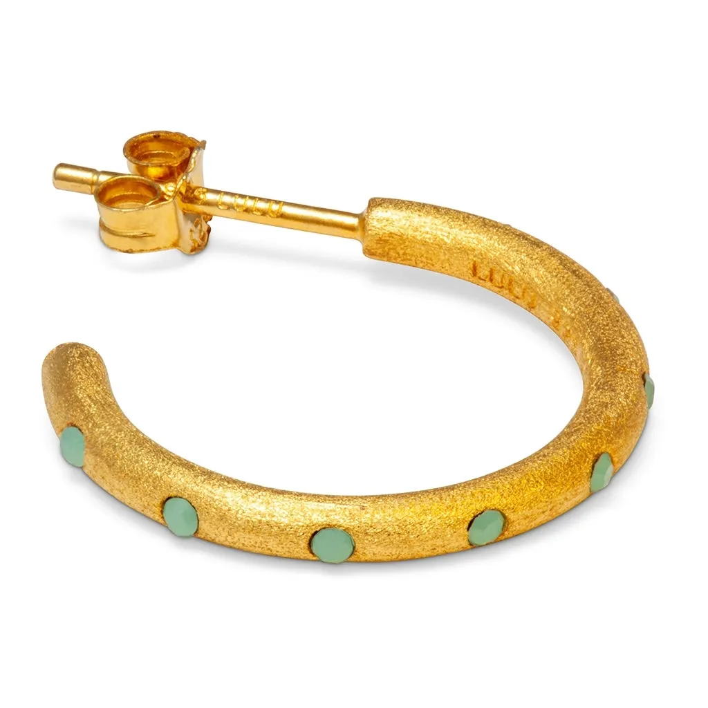 OMG Hoops Medium par gold plated - Light Green