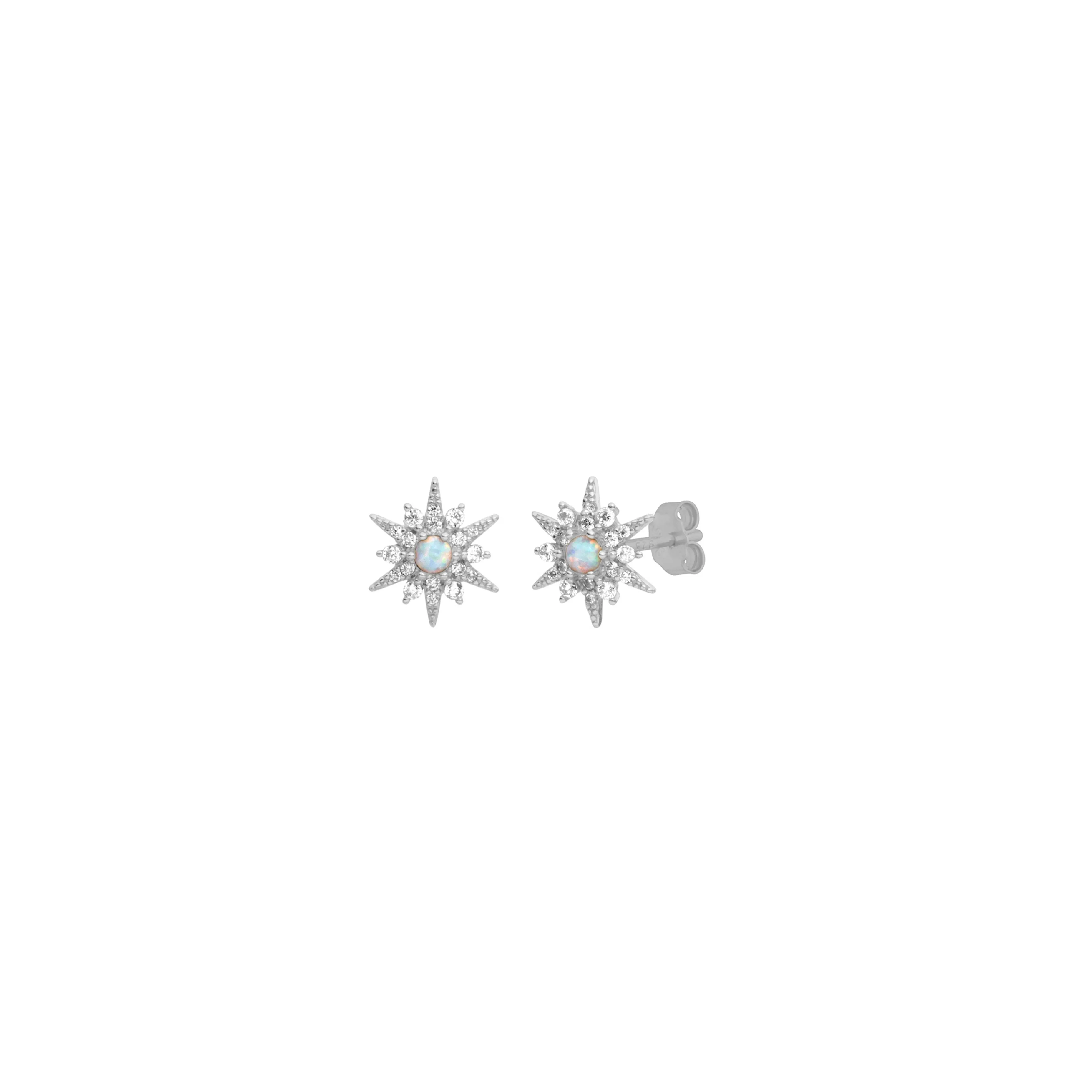 OPAL STARBURST STUDS SILVER