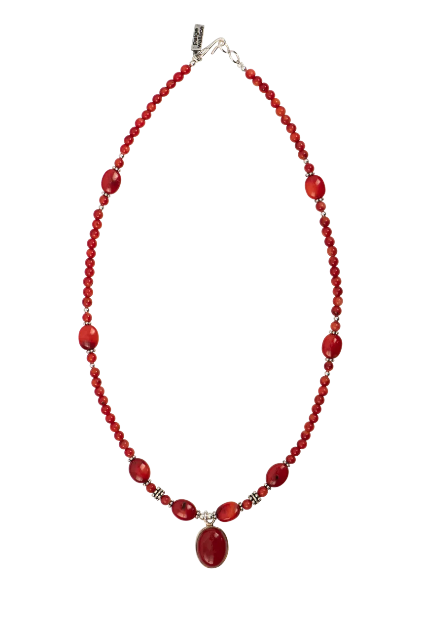 Paige Wallace Coral Pendant Necklace