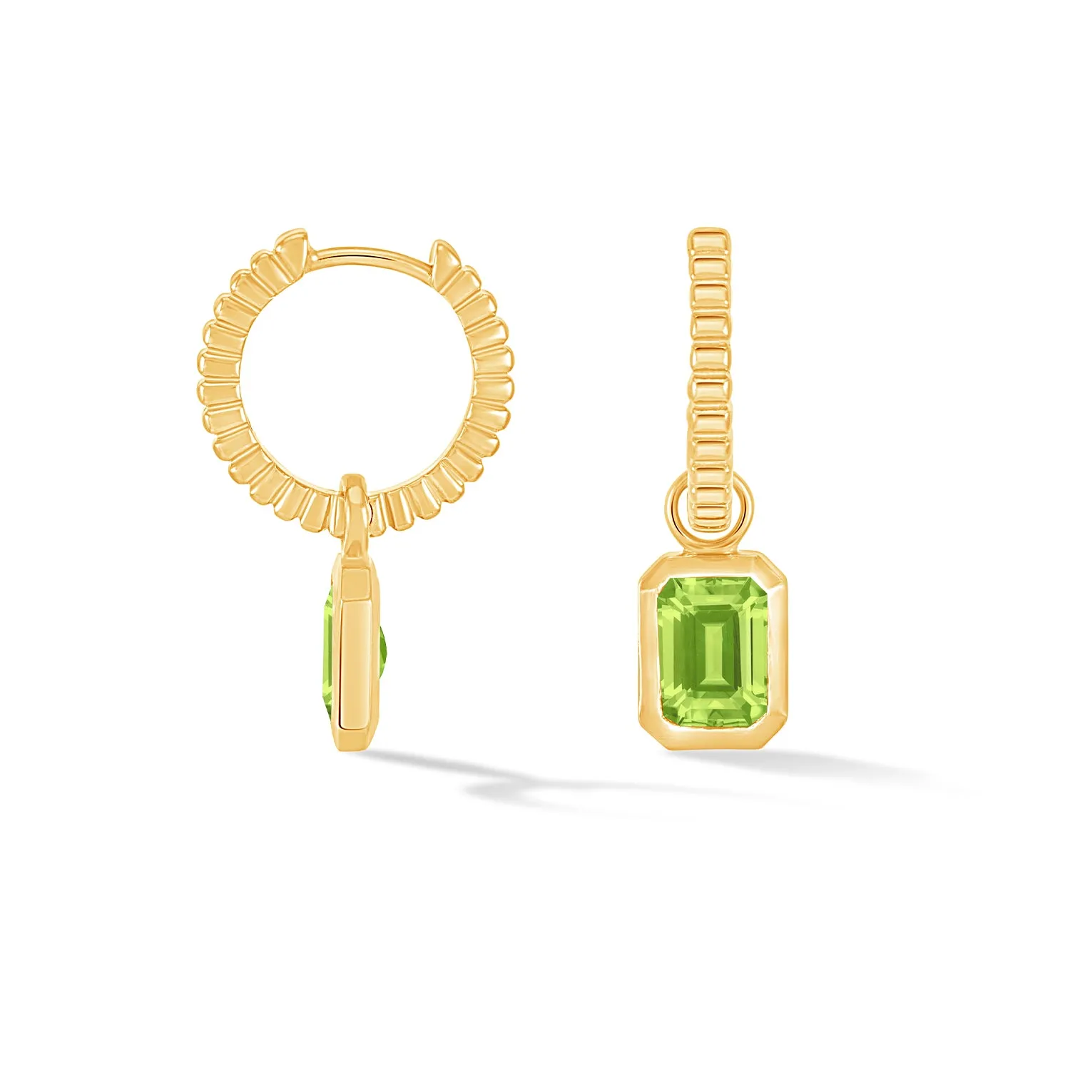 Peridot Humbug Huggie Charm Hoops