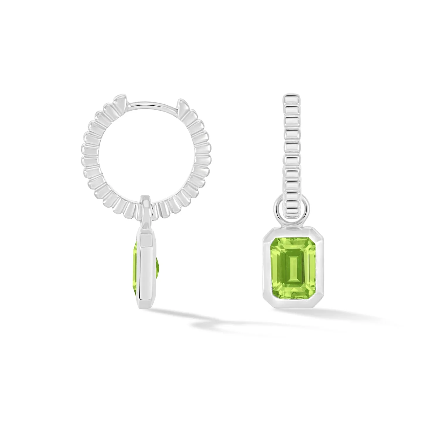 Peridot Humbug Huggie Charm Hoops