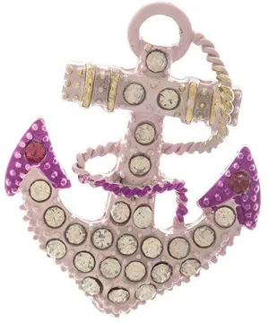 Pink Anchor Brooch